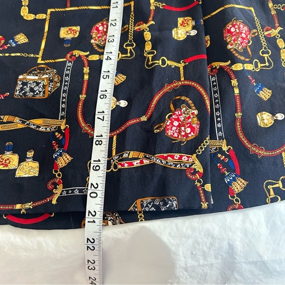 PETITE SOPHISTICATE VTG Silk Skirt Chain Status Print Wrap Size 12/L Old Money - Picture 8 of 9